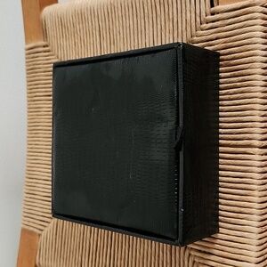 Chanel parfume box black reptile 2 section box